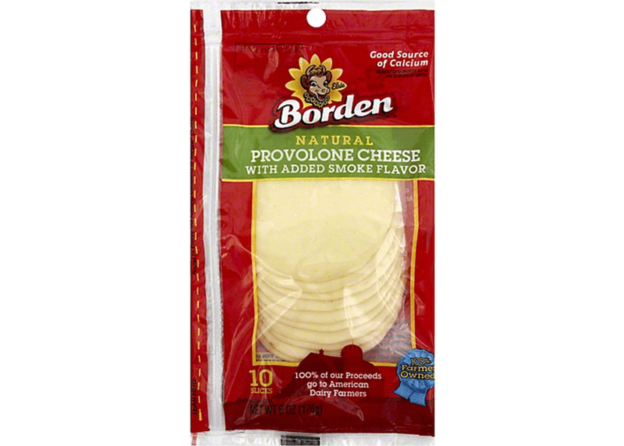 bvi>Borden Provolone Cheese 10 Slices - 6 oz (170 g)