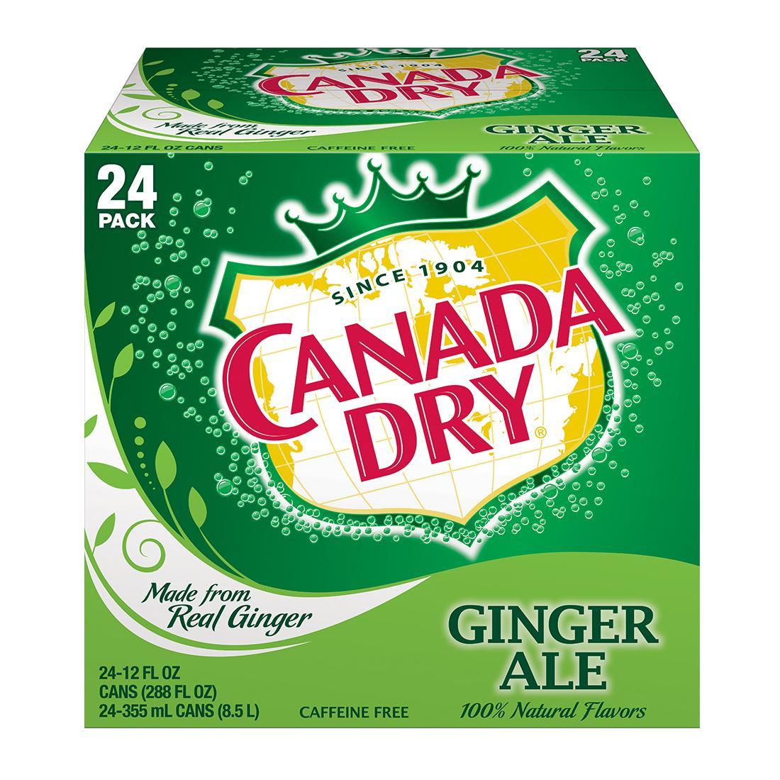 bvi>Canada Dry Ginger Ale, 12 oz (355 ml) 24 pk cans