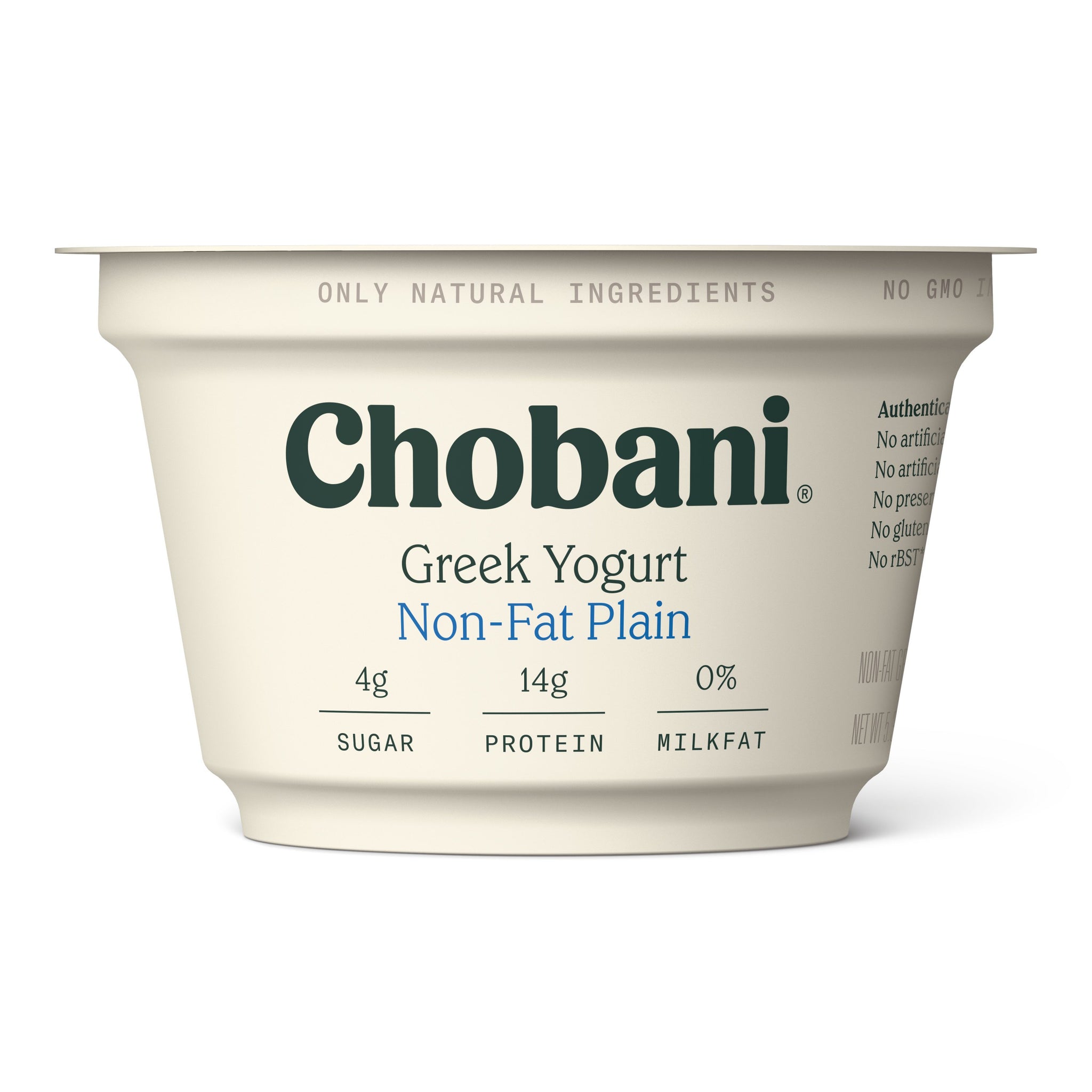 bvi>Chobani Greek Plain Yogurt, 5.3 oz (150g) each
