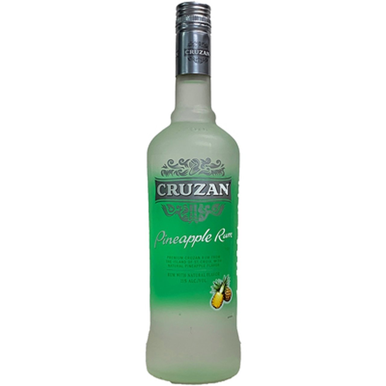 bvi>Cruzan Pineapple Glass Btl - 1 Ltr ( St. Croix )