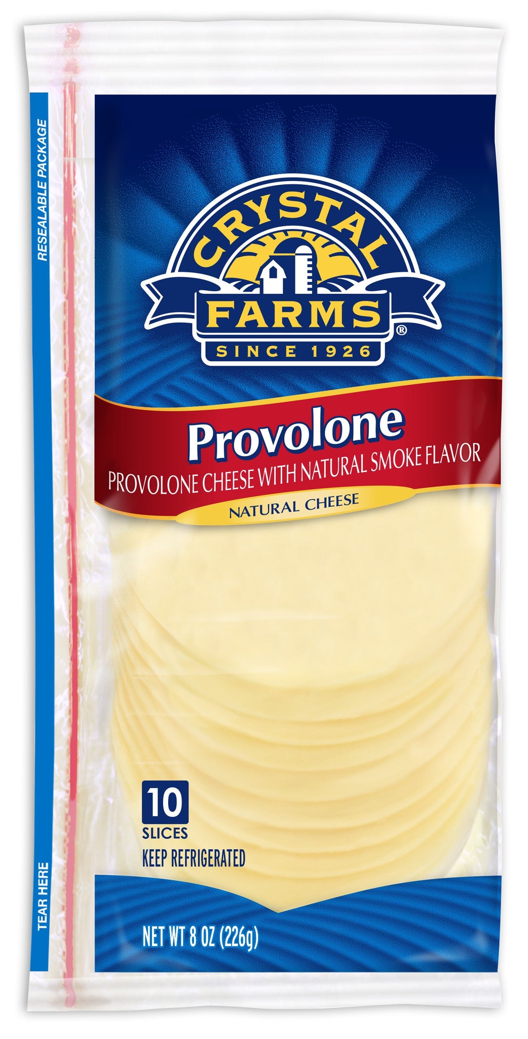 bvi>Crystal Farms Provolone Cheese Slices, 8 oz