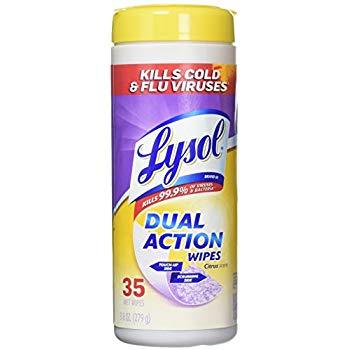 bvi>Lysol Dual Action Wipes, 35 Wet Wipes - 9.5 oz ( 206 g )